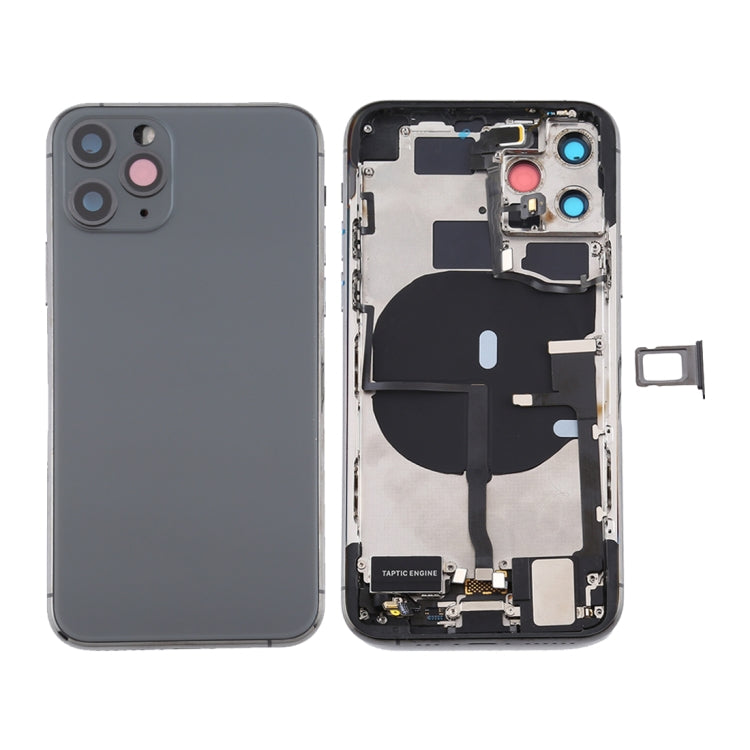 Battery Back Cover Assembly (with Side Keys & Power Button + Volume Button Flex Cable & Wireless Charging Module & Motor & Charging Port & Speaker Ringer Buzzer & Card Tray & Camera Lens Cover) for iPhone 11 Pro Max My Store