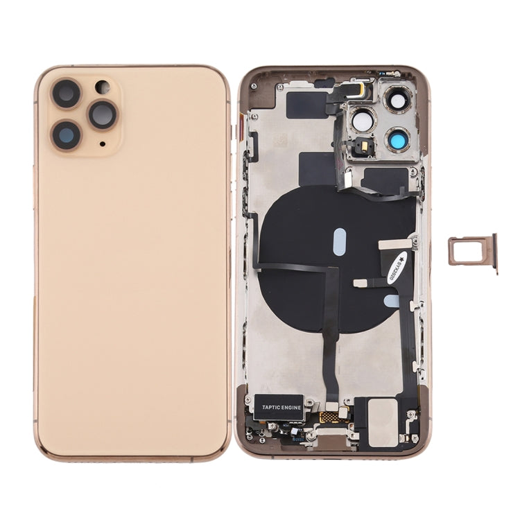 Battery Back Cover Assembly (with Side Keys & Power Button + Volume Button Flex Cable & Wireless Charging Module & Motor & Charging Port & Speaker Ringer Buzzer & Card Tray & Camera Lens Cover) for iPhone 11 Pro Max My Store