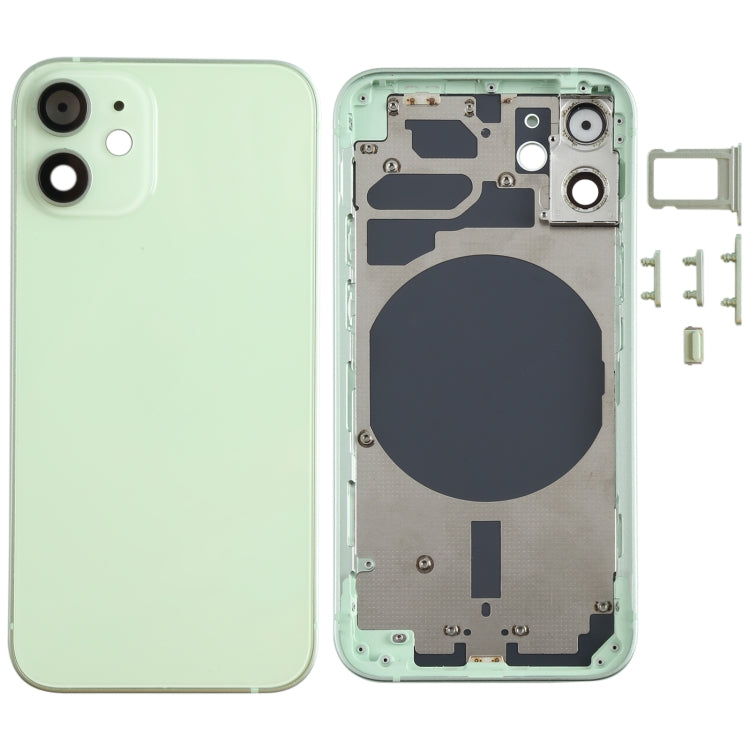 Back Housing Cover with SIM Card Tray & Side  Keys & Camera Lens for iPhone 12 mini(Green) My Store