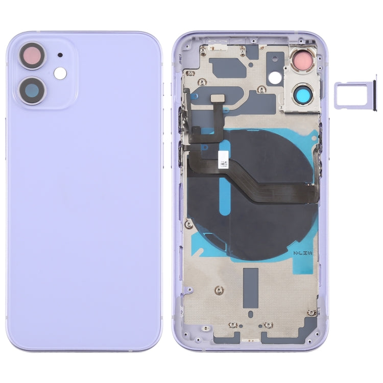 Battery Back Cover (with Side Keys & Card Tray & Power + Volume Flex Cable & Wireless Charging Module) for iPhone 12 Mini