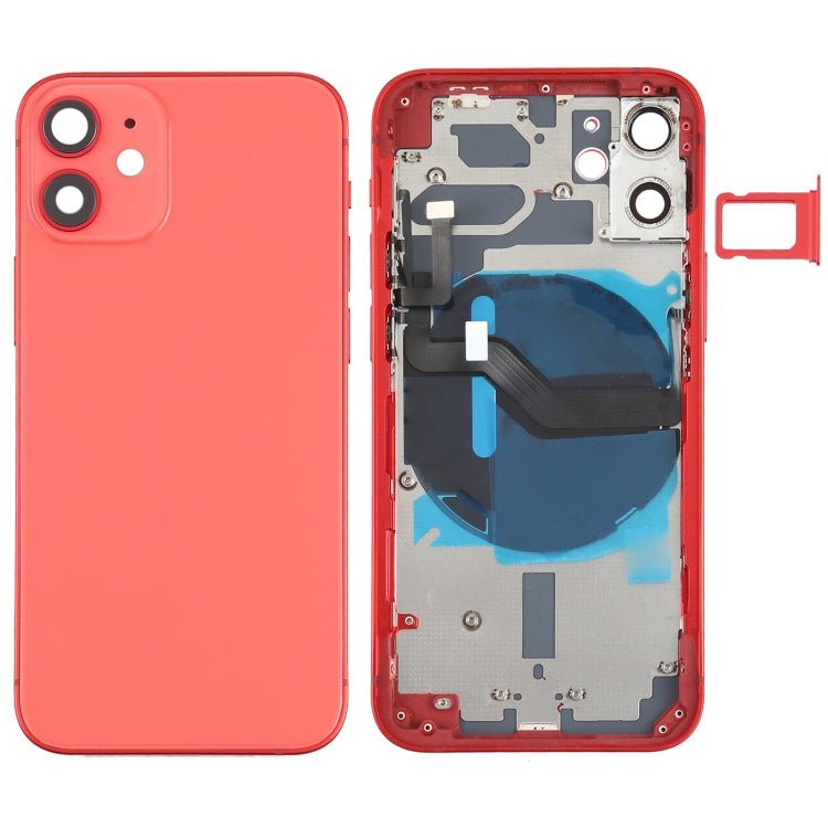 Battery Back Cover (with Side Keys & Card Tray & Power + Volume Flex Cable & Wireless Charging Module) for iPhone 12 Mini