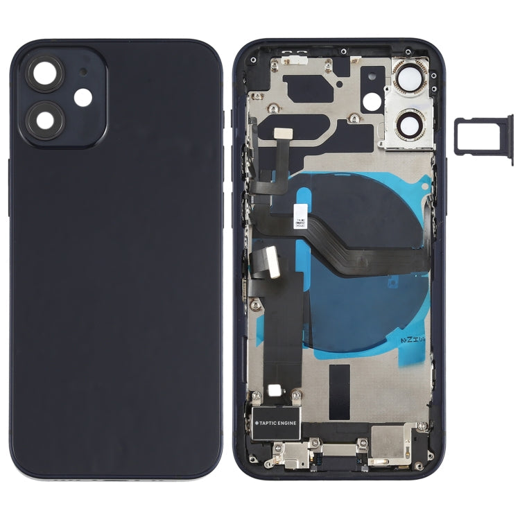 Battery Back Cover Assembly (with Side Keys & Speaker Ringer Buzzer & Motor & Camera Lens & Card Tray & Power Button + Volume Button + Charging Port & Wireless Charging Module) for iPhone 12 Mini My Store