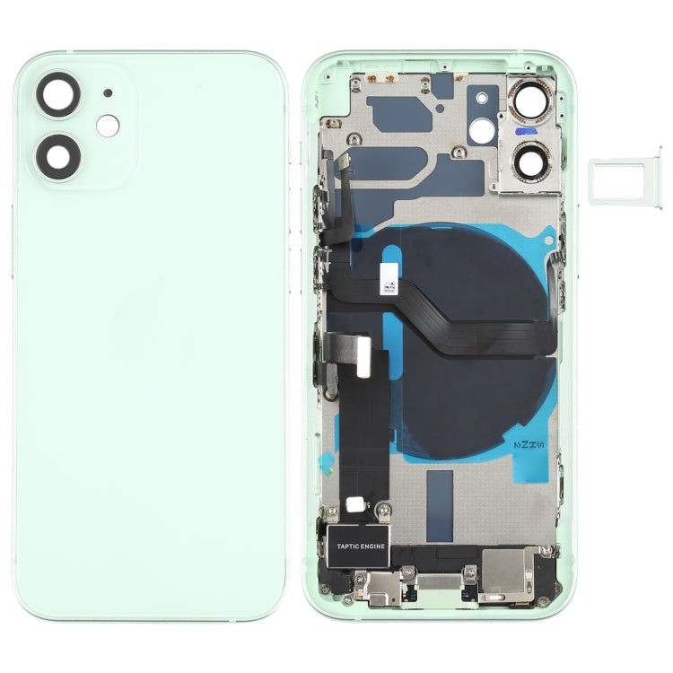 Battery Back Cover Assembly (with Side Keys & Speaker Ringer Buzzer & Motor & Camera Lens & Card Tray & Power Button + Volume Button + Charging Port & Wireless Charging Module) for iPhone 12 Mini