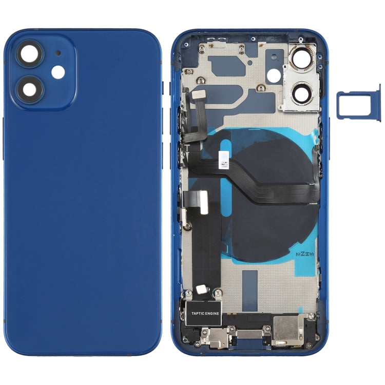 Battery Back Cover Assembly (with Side Keys & Speaker Ringer Buzzer & Motor & Camera Lens & Card Tray & Power Button + Volume Button + Charging Port & Wireless Charging Module) for iPhone 12 Mini My Store