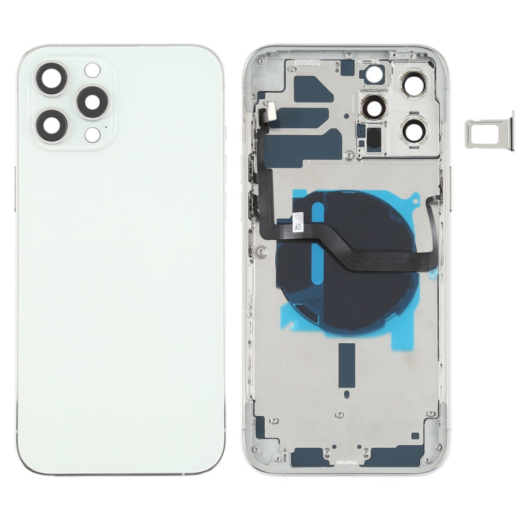 Battery Back Cover (with Side Keys & Card Tray & Power + Volume Flex Cable & Wireless Charging Module) for iPhone 12 Pro Max