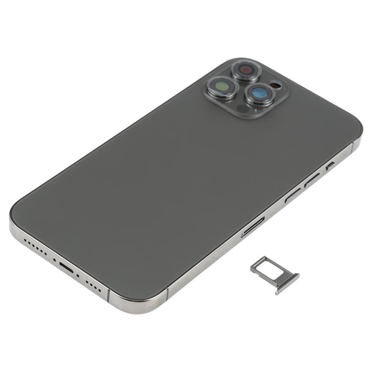 Battery Back Cover Assembly (with Side Keys & Speaker Ringer Buzzer & Motor & Camera Lens & Card Tray & Power Button + Volume Button + Charging Port & Wireless Charging Module) for iPhone 12 Pro Max