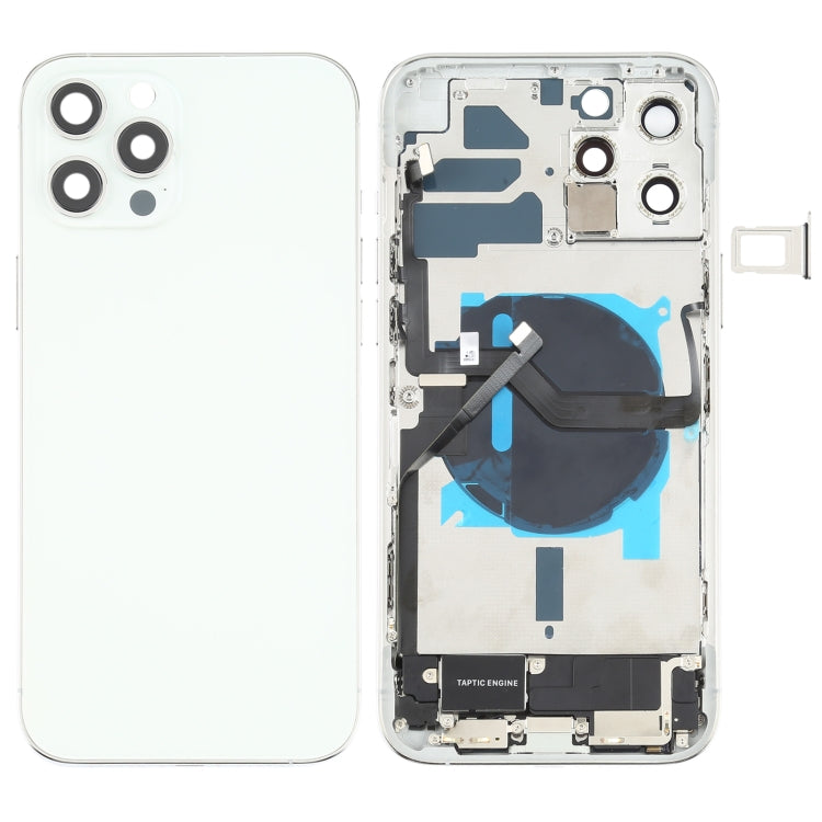 Battery Back Cover Assembly (with Side Keys & Speaker Ringer Buzzer & Motor & Camera Lens & Card Tray & Power Button + Volume Button + Charging Port & Wireless Charging Module) for iPhone 12 Pro Max