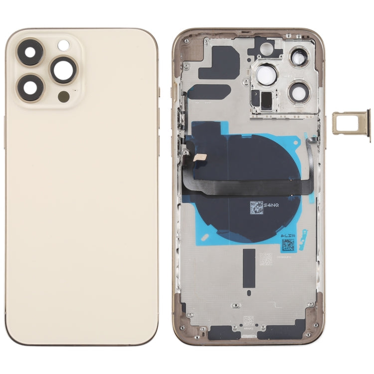 For iPhone 13 Pro Max Battery Back Cover with Side Keys & Card Tray & Power + Volume Flex Cable & Wireless Charging Module