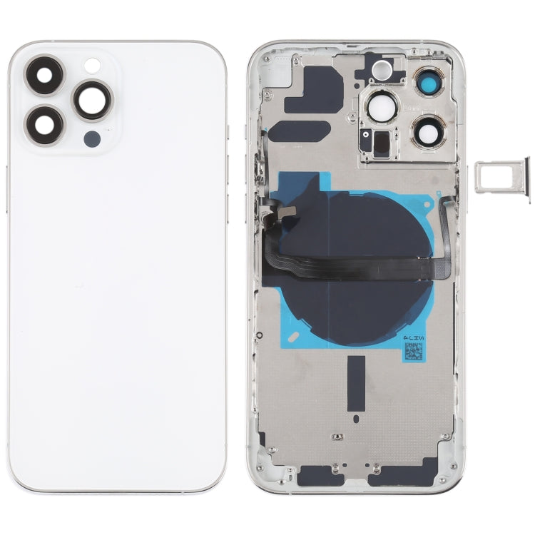 For iPhone 13 Pro Max Battery Back Cover with Side Keys & Card Tray & Power + Volume Flex Cable & Wireless Charging Module