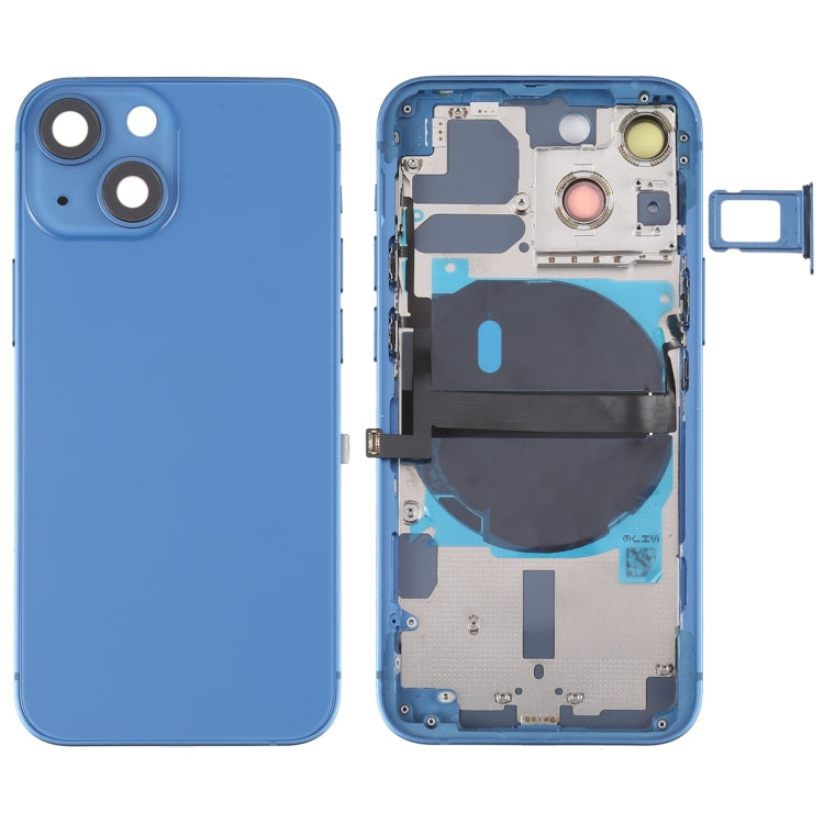 For iPhone 13 mini Battery Back Cover with Side Keys & Card Tray & Power + Volume Flex Cable & Wireless Charging Module