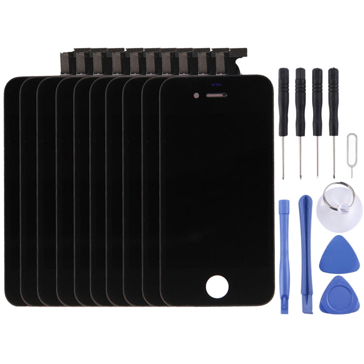 10 PCS Digitizer Assembly (LCD + Frame + Touch Pad) for iPhone 4S