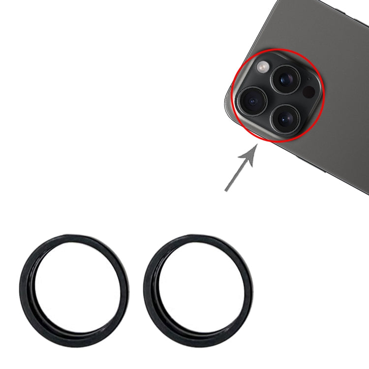 For iPhone 15 Pro / 15 Pro Max 3pcs/set Rear Camera Glass Lens Metal Outside Protector Hoop Ring