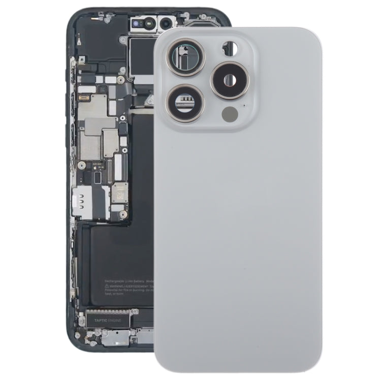 For iPhone 15 Pro Glass Battery Back Cover with Camera Lens Cover