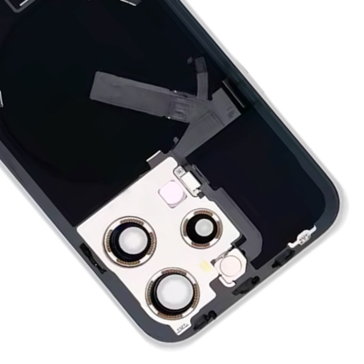 For iPhone 15 Pro Glass Battery Back Cover with Flash Bracket + Wireless Charging Module My Store