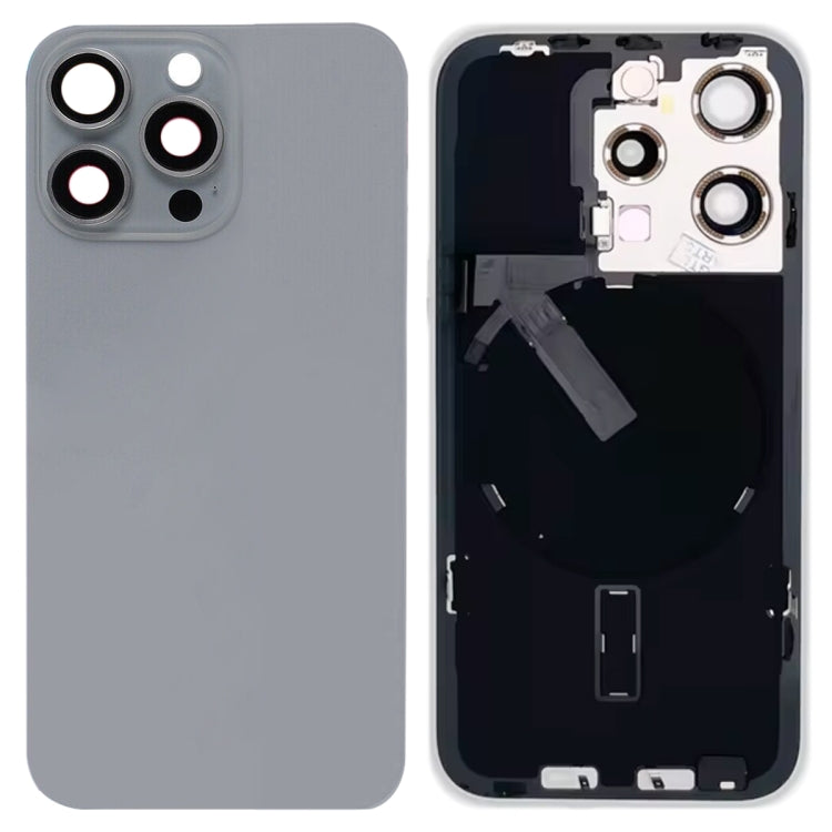 For iPhone 15 Pro Glass Battery Back Cover with Flash Bracket + Wireless Charging Module