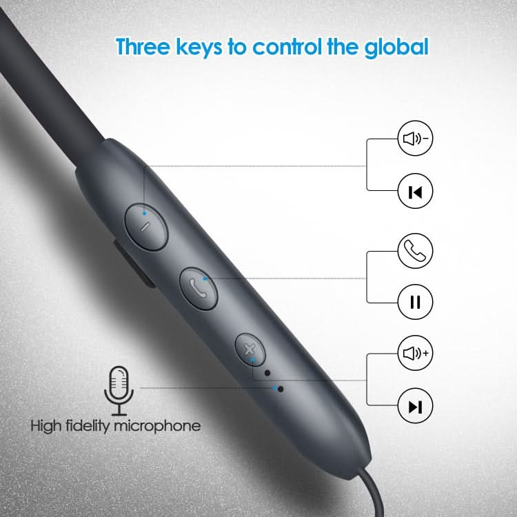 BH-I37 Bluetooth 5.0 Wire-controlled Bluetooth Earphone Built-in High-fidelity Microphone, Support Call