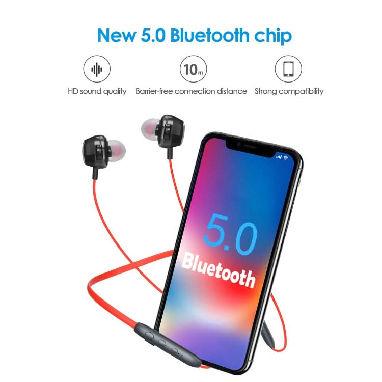 BH-I37 Bluetooth 5.0 Wire-controlled Bluetooth Earphone Built-in High-fidelity Microphone, Support Call