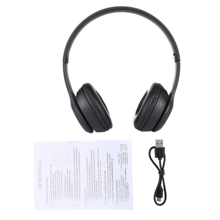 P47 Foldable Wireless Bluetooth Headphone with 3.5mm Audio Jack, Support MP3 / Call