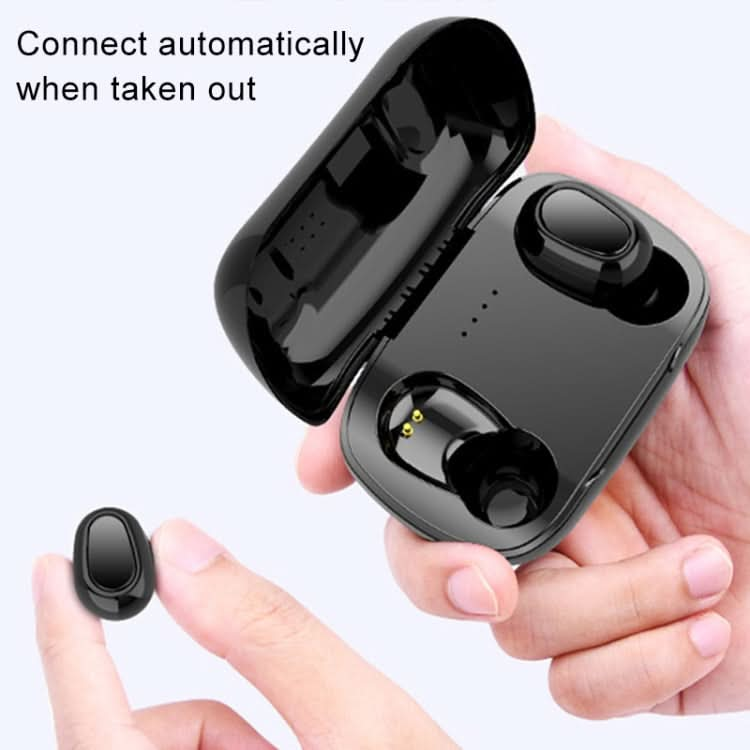 L-21 9D Sound Effects Bluetooth 5.0 Touch Wireless Bluetooth Earphone with Charging Box, Support HD Call