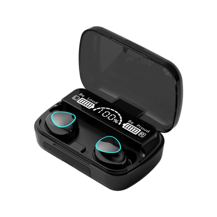 M10 Bluetooth 5.1 TWS Digital Display Wireless Bluetooth Earphone with Charging Box, Support Touch & Siri & Battery Display