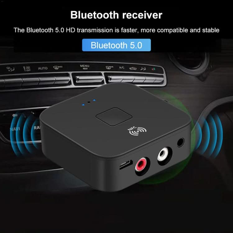 B11 Bluetooth 5.0 Receiver AUX NFC to 2 x RCA Audio Adapter