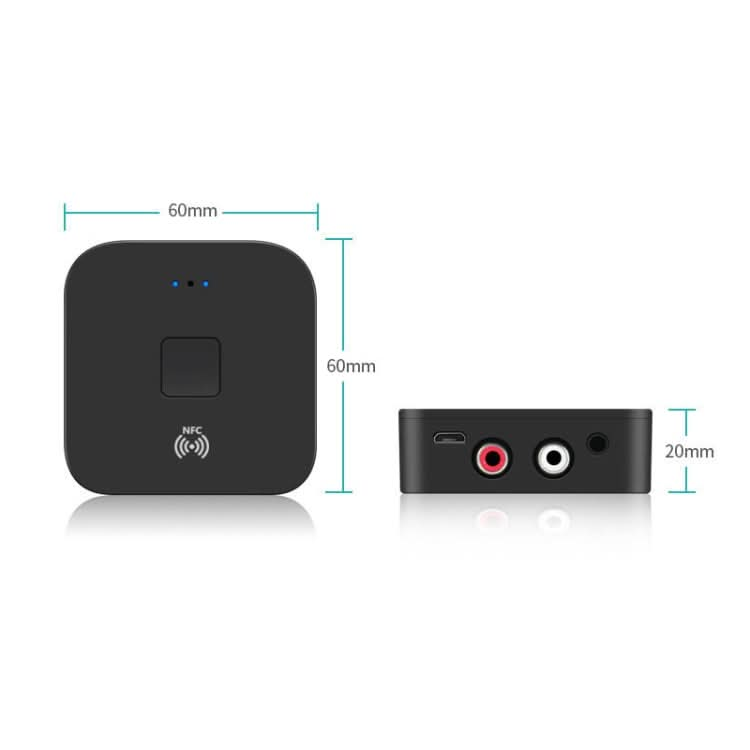 B11 Bluetooth 5.0 Receiver AUX NFC to 2 x RCA Audio Adapter