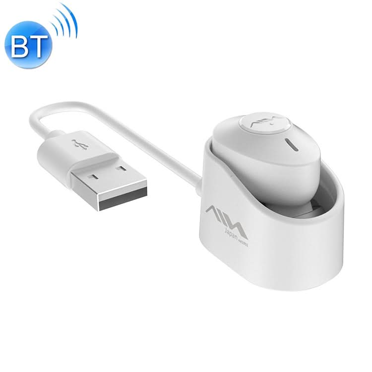 AIN MK-X18S USB Car Single Wireless Bluetooth Earphone with Charging Box, Support HD Call & Siri & Automatic Pairing