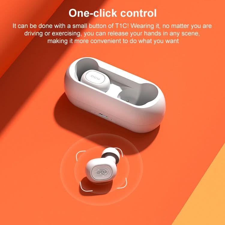 Original Xiaomi Youpin QCY-T1C TWS Bluetooth V5.0 Wireless In-Ear Earphones with Charging Box