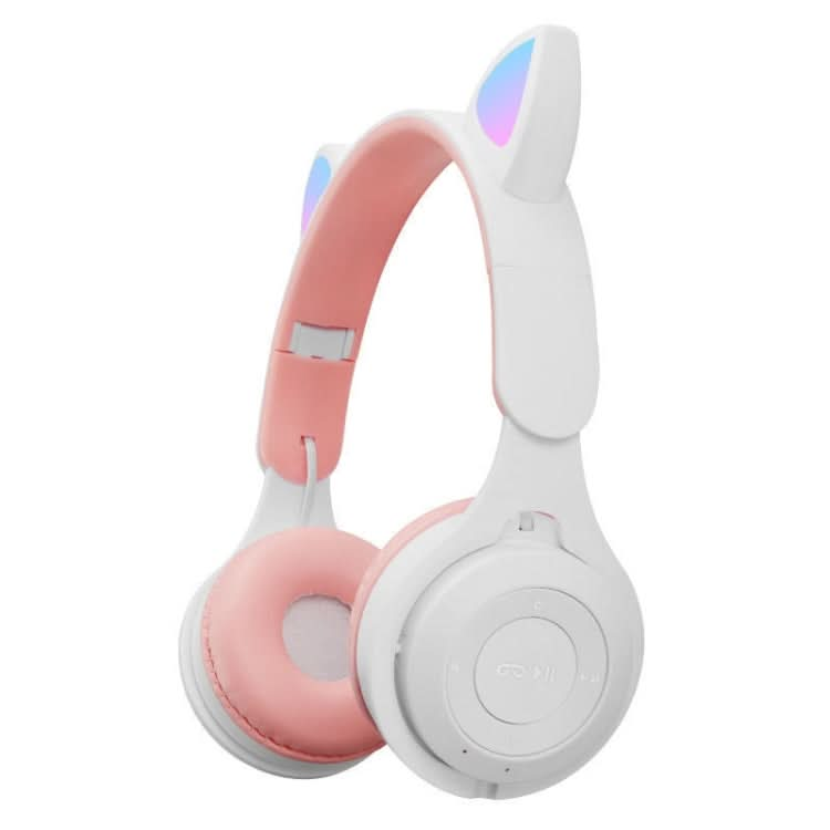 M6 Luminous Cat Ears Two-color Foldable Bluetooth Headset with 3.5mm Jack & TF Card Slot