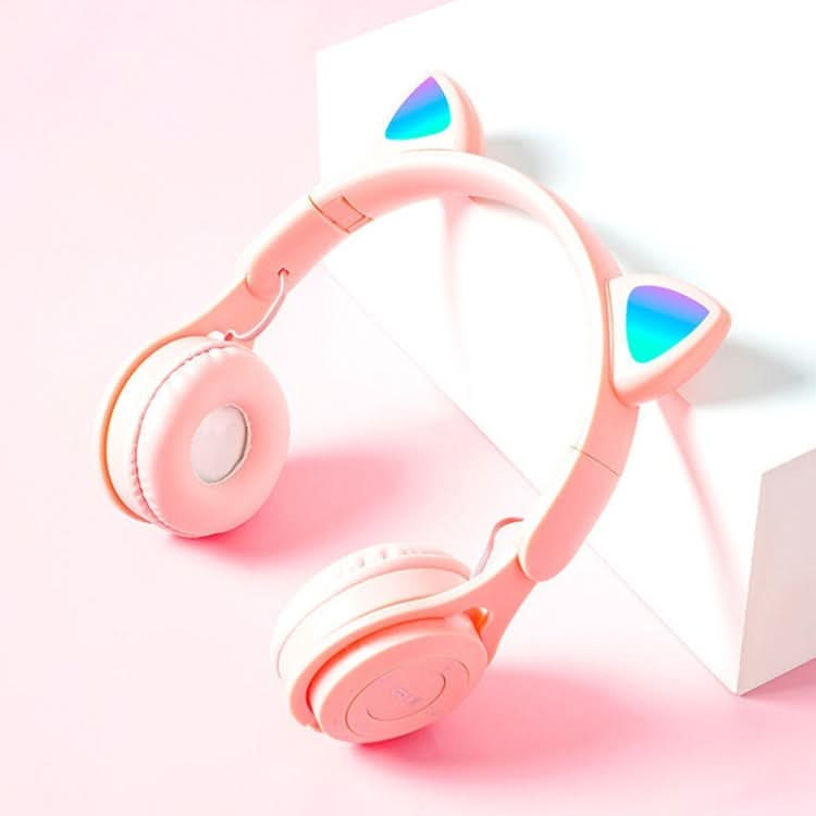 M6 Luminous Cat Ears Pure-color Foldable Bluetooth Headset with 3.5mm Jack & TF Card Slot