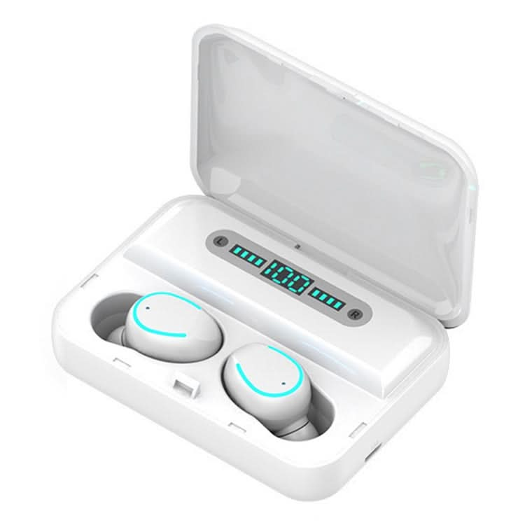 F9-5U Four-bar Breathing Light + Digital Display Noise Reduction Touch Bluetooth Earphone with Charging Box