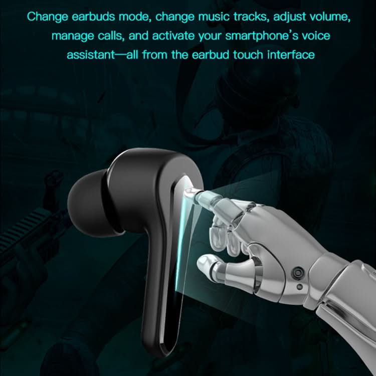 ETE-55 TWS Binaural Bluetooth 5.0 Low Latency Gaming Earphones