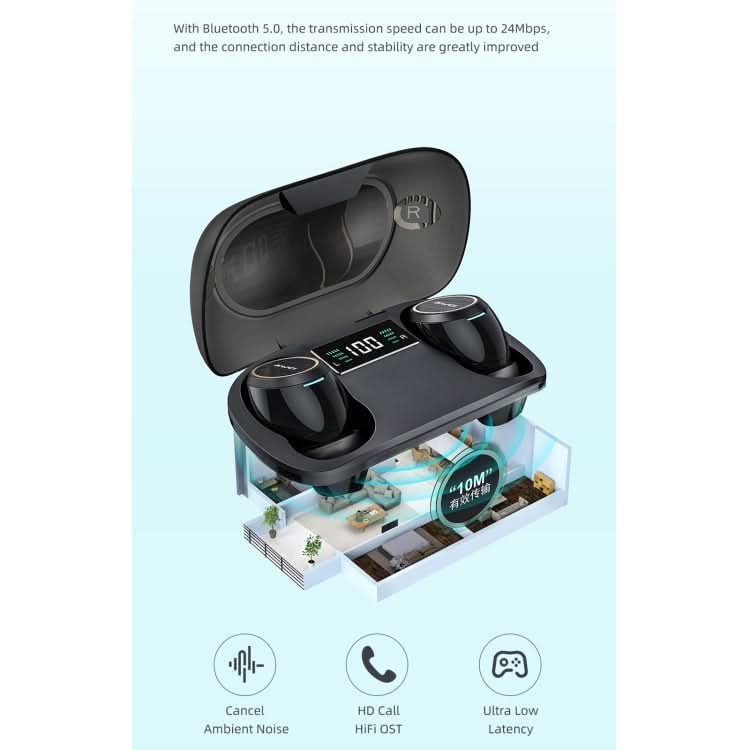 awei TA3 Bluetooth 5.0 ANC Active Noise Reduction Wireless Bluetooth Earphone