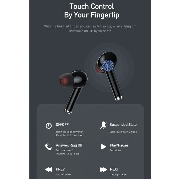 awei TA8 Bluetooth 5.2 ANC Active Noise Reduction Wireless Bluetooth Earphone