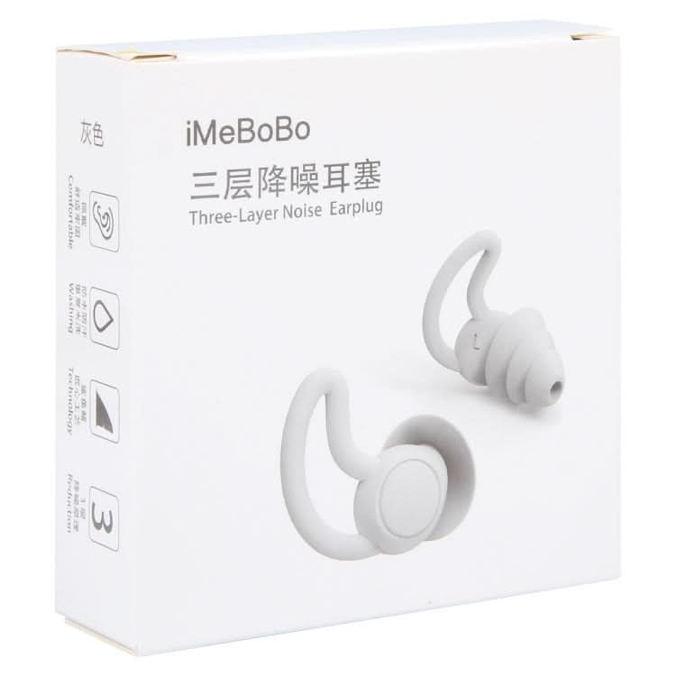 iMeBoBo iM9689 Shark Fin Version NThree Layer ano Silicone Sleeping Noise Reduction Earplugs with Jar