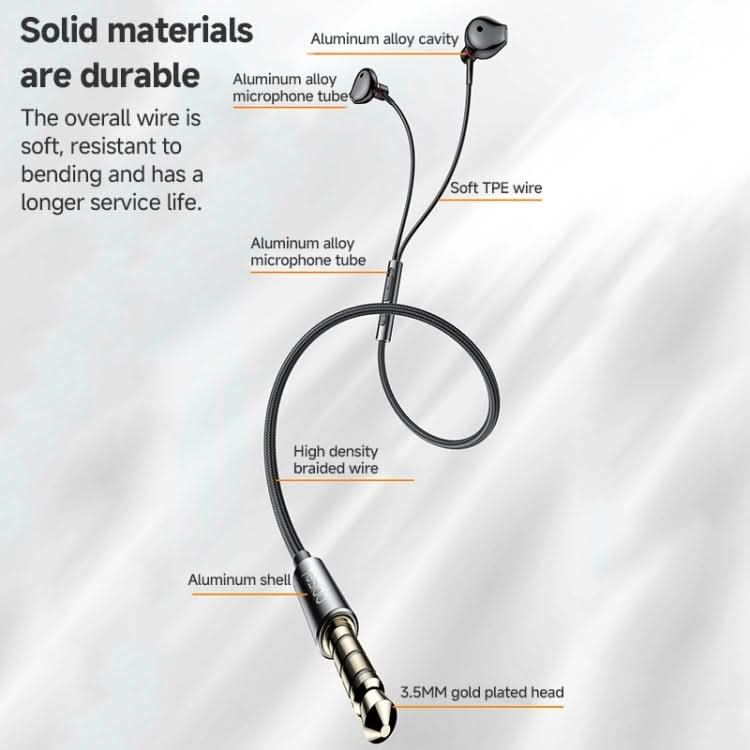 Yesido YH47 3.5mm Metal Line-Control In-Ear Wired Earphone, Length: 1.2m