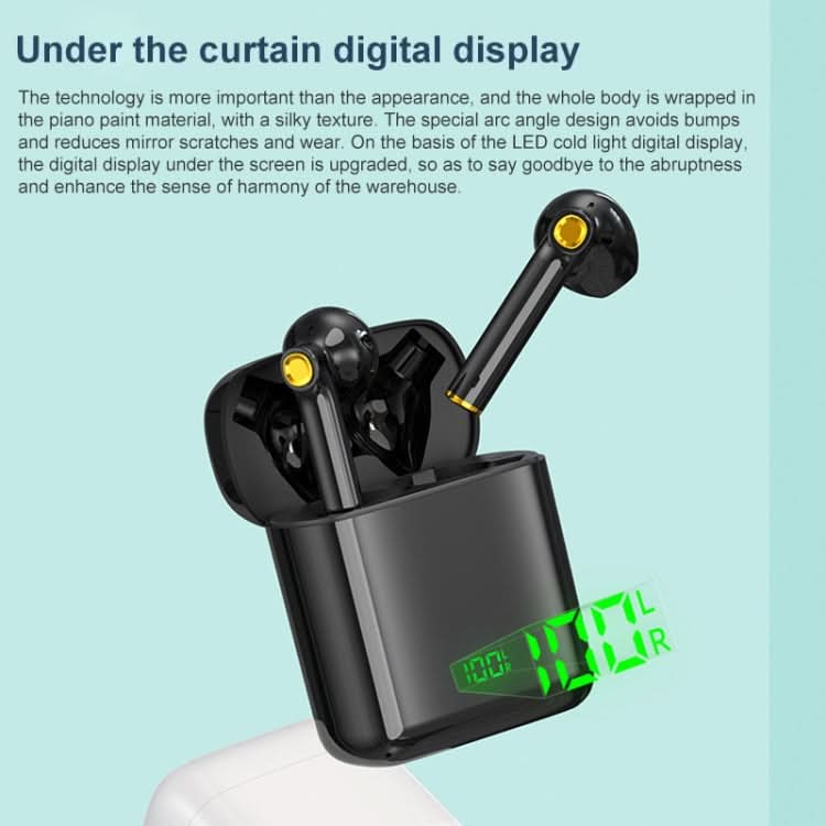 F730 TWS IPX4 Waterproof Digital Display Half in-ear Bluetooth Earphone