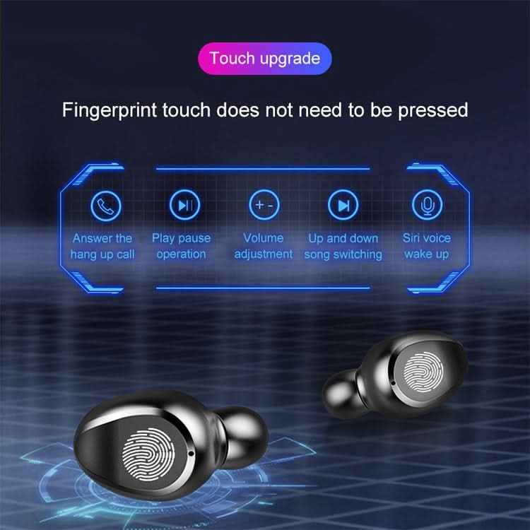 F9 TWS V5.0 Touch Control Binaural Wireless Bluetooth Headset with Charging Case and Digital Display