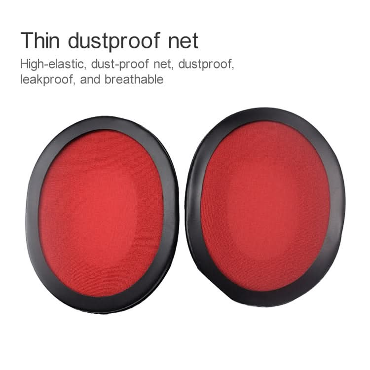 2 PCS For Kingston KHX-HSCP / HyperX Cloud II Headphone Cushion Flannel Red Net Sponge Cover Earmuffs Replacement Earpads