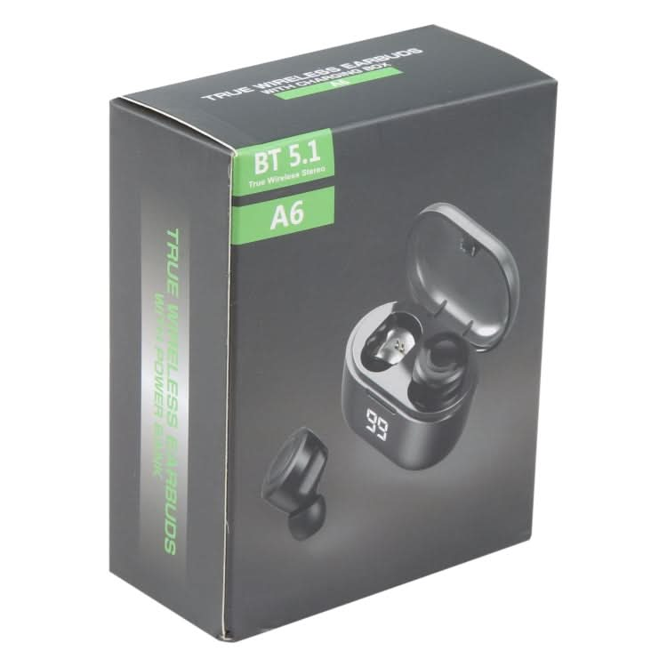 A6 Bluetooth 5.0 True Wireless Bluetooth Earphone with Charging Box