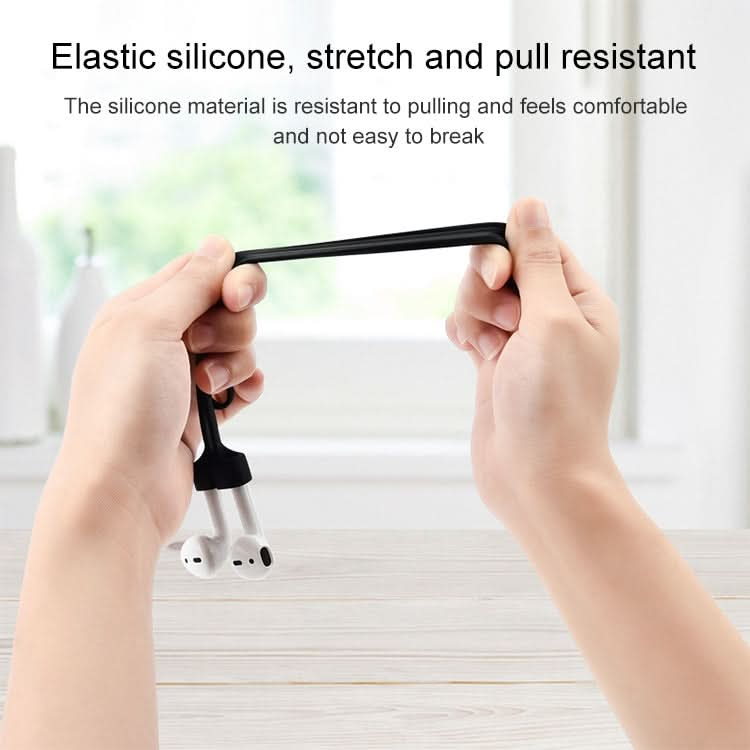 Wireless Bluetooth Headset Anti-lost Rope Magnetic Silicone Lanyard for Apple AirPods 1 / 2