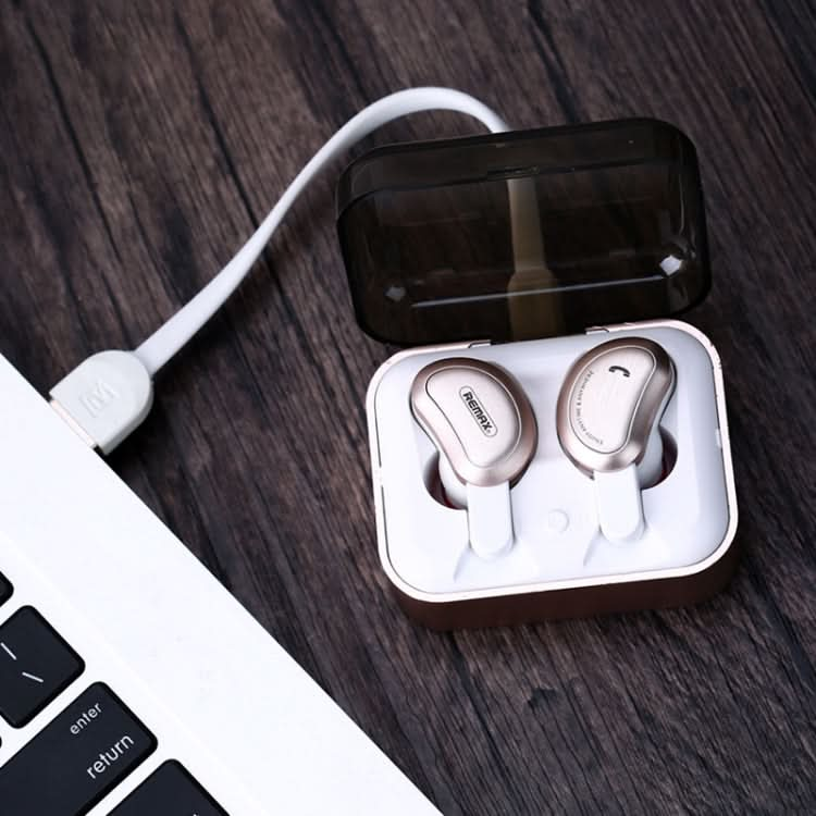 REMAX TWS-1 Half Moon Shaped Bluetooth 4.2 Wireless Bluetooth Earphone with Charging Box