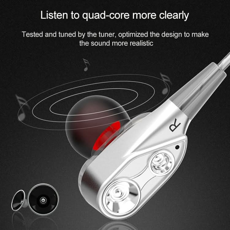 D12 1.2m Wired In Ear 3.5mm Interface Stereo Wire-Controlled HIFI Earphones Dual-motion Loop Running Game Music Headset With Packaging