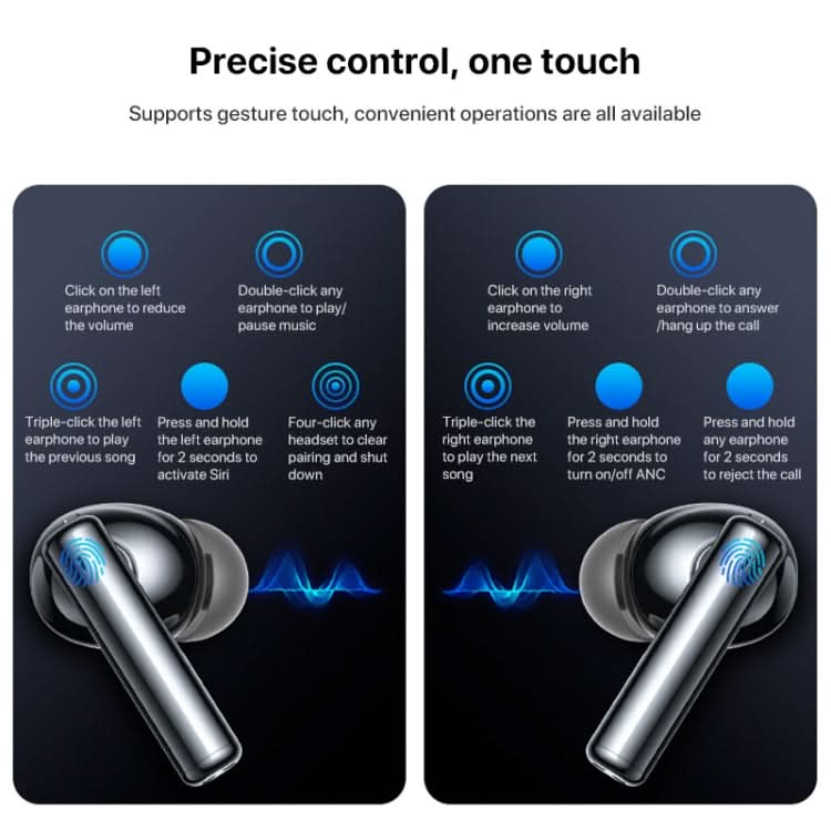 Yesido TWS23 Bluetooth 5.3 LED Digital Display TWS ANC Noise Reduction Wireless Bluetooth Earphone