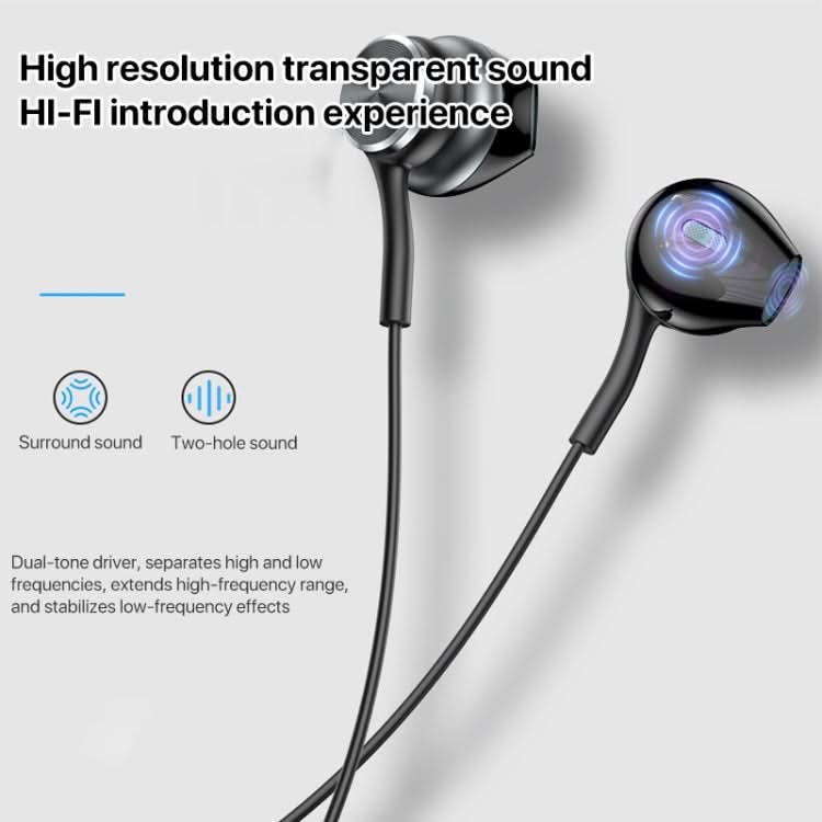 Yesido YH40 3.5mm Plug Wired HiFi Sound Music Earphones with Mic