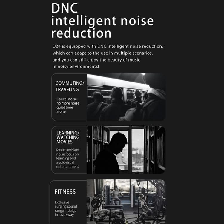 D Monster D24 IPX6 Noise Reduction Air Conduction Wireless Bluetooth Sports Earphone