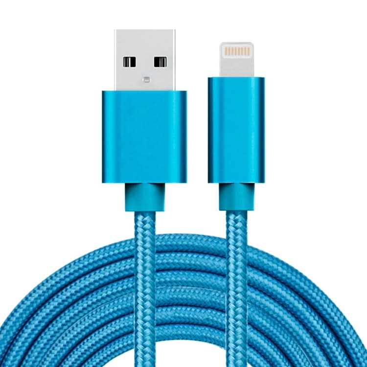 3m 3A Woven Style Metal Head 8 Pin to USB Data / Charger Cable