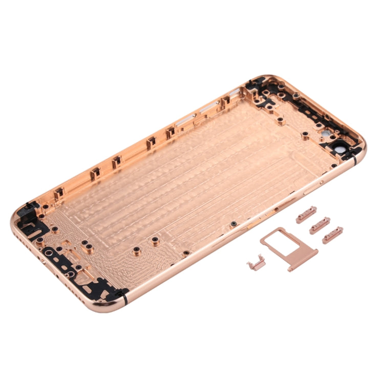 5 in 1 Full Assembly Metal Housing Cover with Appearance Imitation of iX for iPhone 6, Including Back Cover & Card Tray & Volume Control Key & Power Button & Mute Switch Vibrator Key, No Headphone Jack (Gold+White) My Store