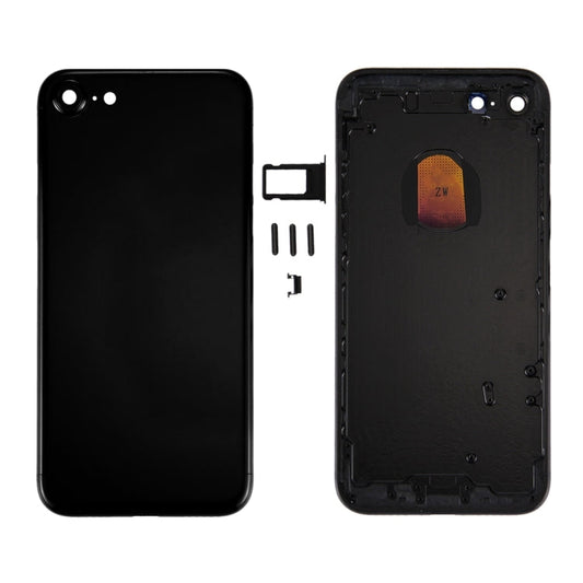 6 in 1 for iPhone 7 (Back Cover + Card Tray + Volume Control Key + Power Button + Mute Switch Vibrator Key + Sign) Full Assembly Housing Cover (Jet Black) My Store