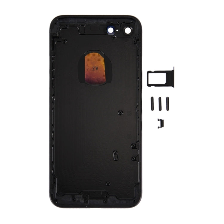 6 in 1 for iPhone 7 (Back Cover + Card Tray + Volume Control Key + Power Button + Mute Switch Vibrator Key + Sign) Full Assembly Housing Cover (Jet Black) My Store